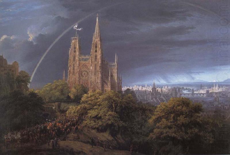 Medieval City on a River, Karl friedrich schinkel